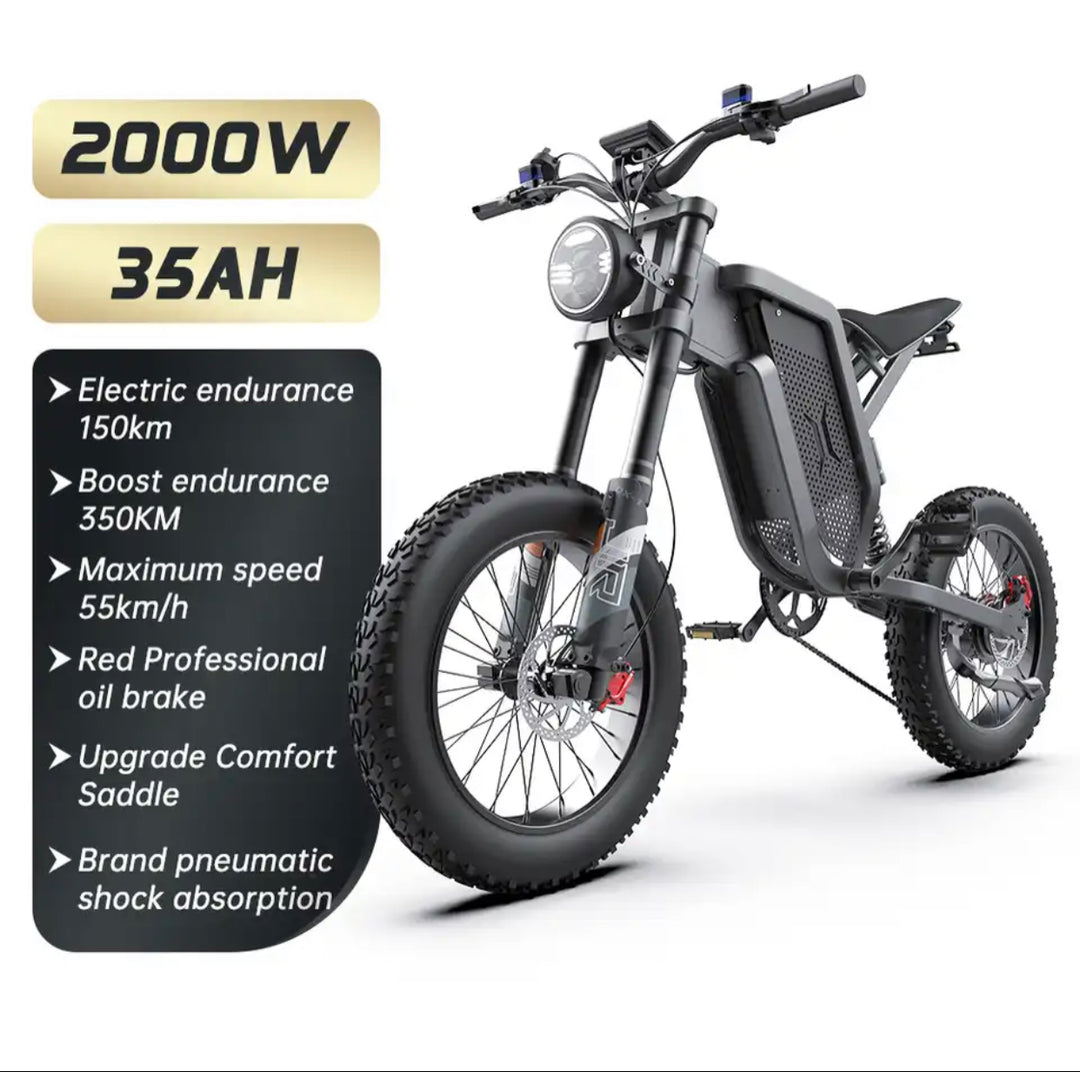 EKX X21 Adults Electric Bike 2000W 48V35AH 55km/h Samsung Battery Snow Electric Motorcycles 20“*4.0 Off Road Tyre Mountain Ebike